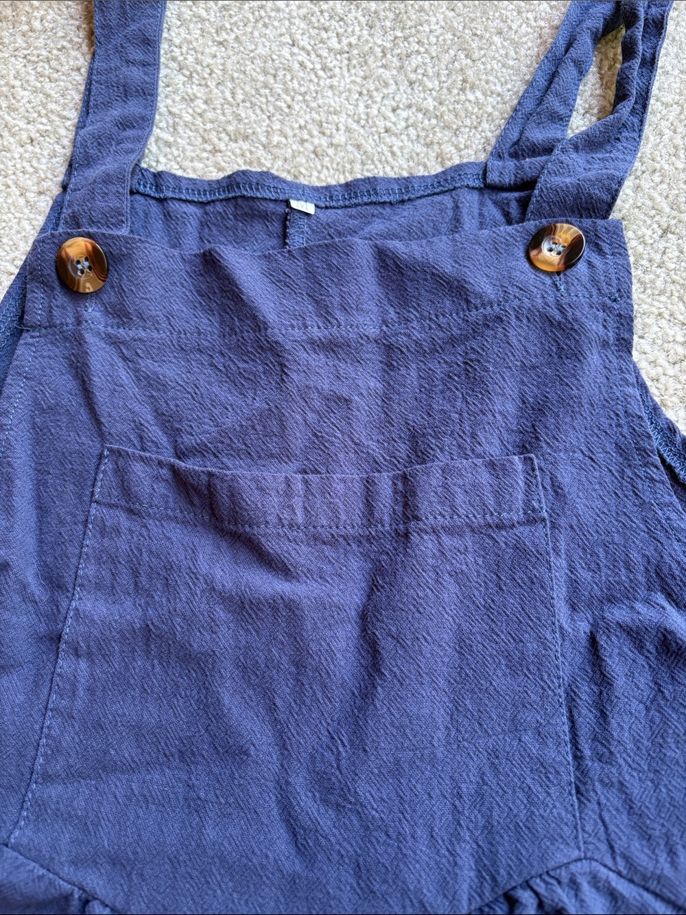 🪷Women's Navy Blue Jumpsuit Boho Wide Leg Overalls Loose Fit 100% Cotton M - Picture 15 of 16